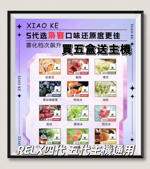 XIAOKE煙彈 五代菸彈 通用悅刻 RELX四代五代主機 買五盒送主機 台灣現貨