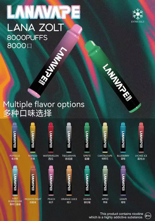 LANA 8000 puffs 拋棄式電子煙 LANA ZOLT 8000 PUFFS 現貨速發