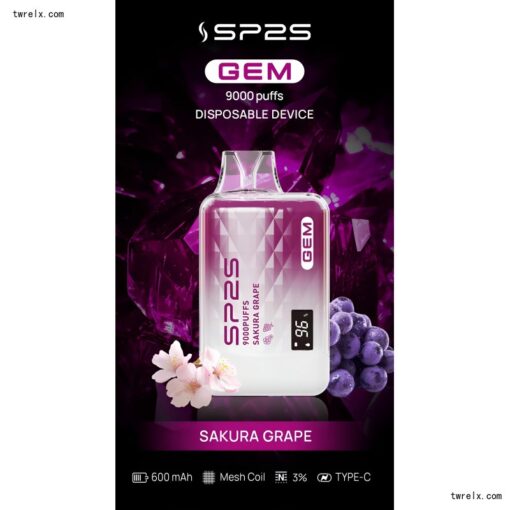 SP2S新品上市 SP2S 9000 Puffs 思博睿拋棄式電子煙9000口：圖片 6