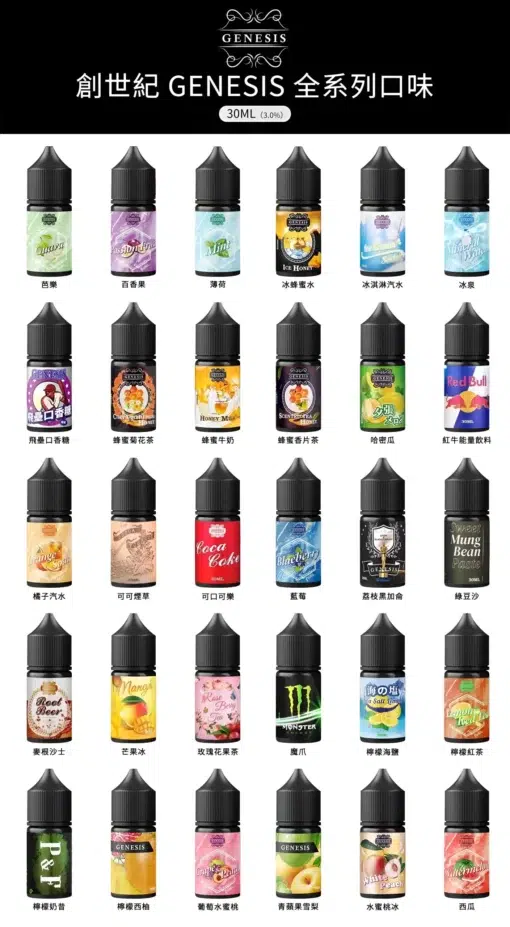 30ml煙油 創世紀煙油 GENESIS小煙油 適配各種類小煙機 台灣電子煙批發