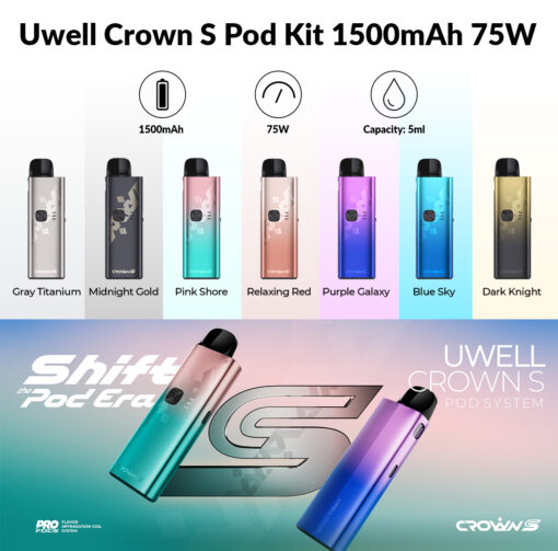 正版 UWELL CROWN S 75W 皇冠 大小煙主機 空煙彈-711到付：圖片 7