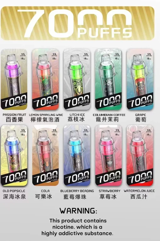 🔥台灣現貨🔥 HEBAT BOOM 喜貝 7000口大容量一次性電子煙：圖片 2