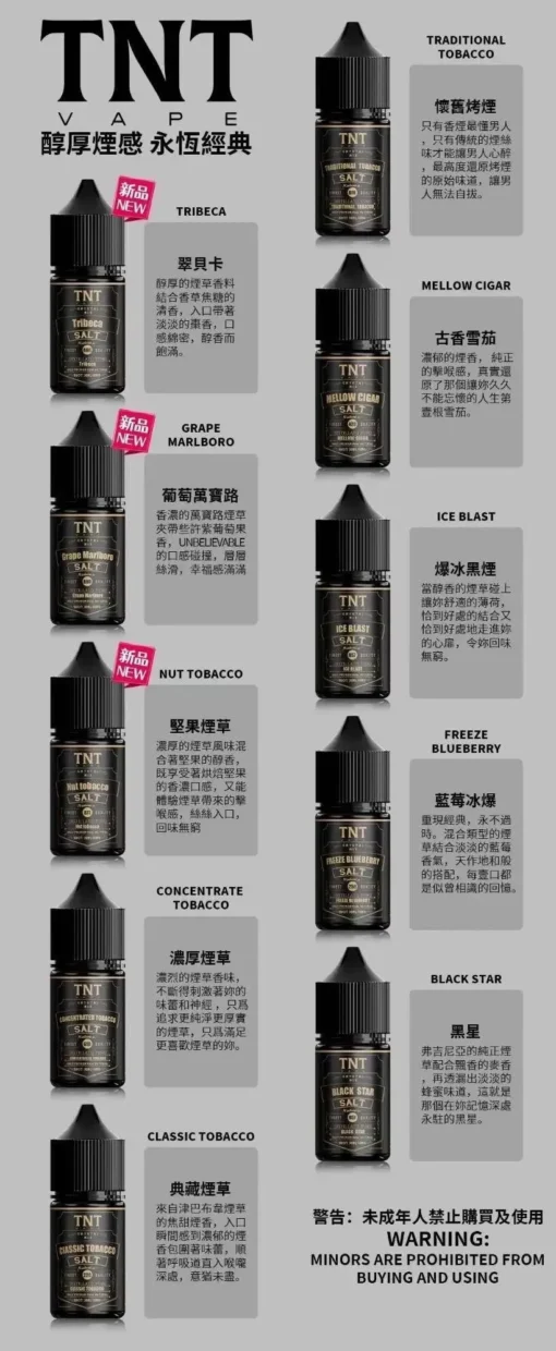 原裝正品 TNT VAPE菸草系列|電子煙煙油|30ML：圖片 3