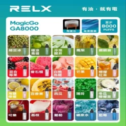 RELX GA8000 一次性電子菸｜8000口 × 陶瓷霧化芯 × 透明油倉 大容量|拋棄式|一次性|電子煙