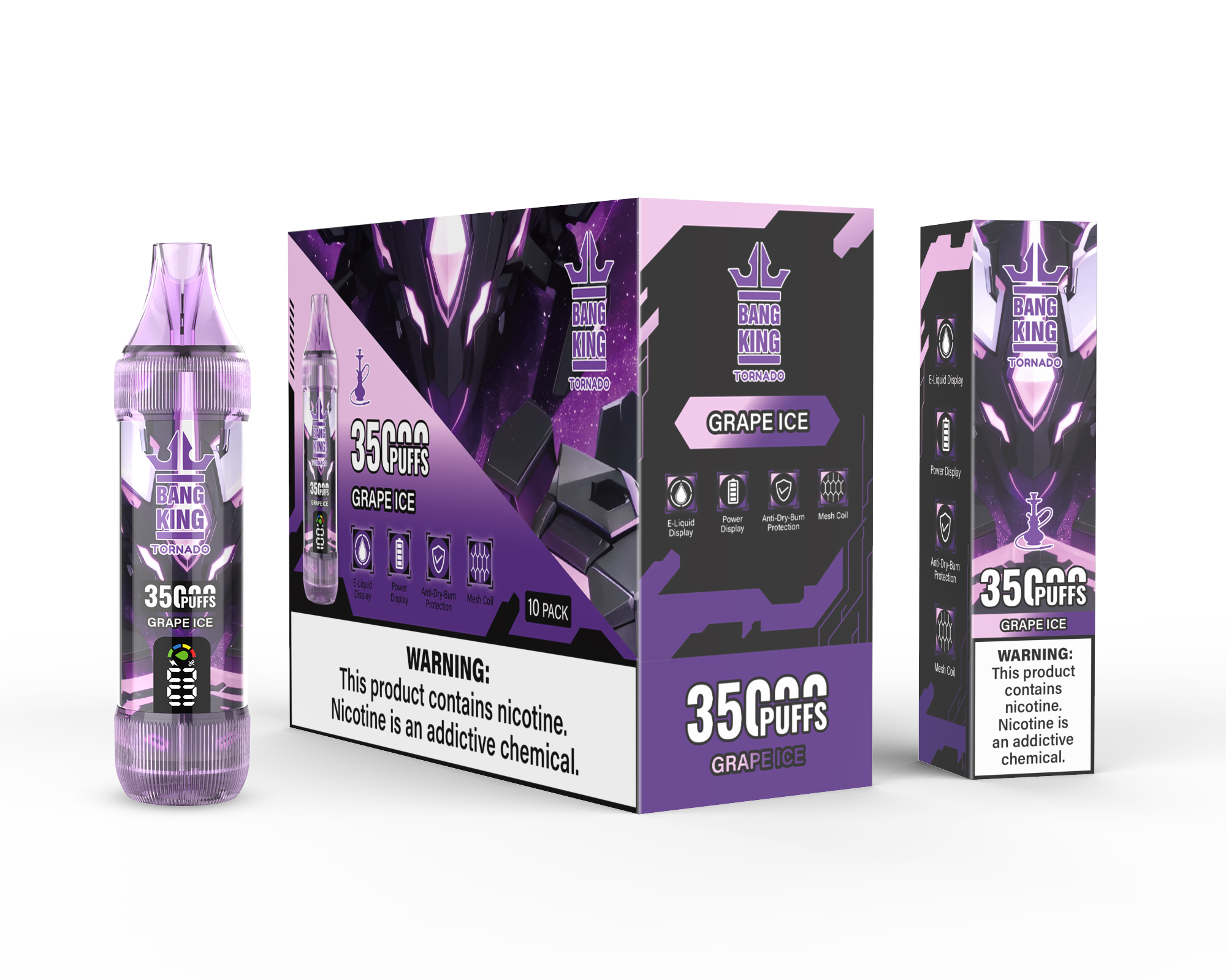 Bang King 35000 Puffs·超長續航 × 大容量 × 智慧螢幕·拋棄式·一次性電子煙·多種口味·台灣現貨:圖片 5