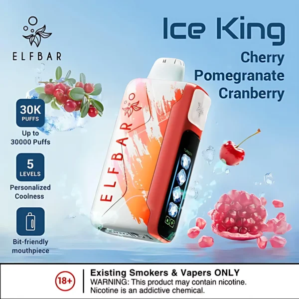 ELF BAR ICE King 30000口拋棄式電子煙 石榴櫻桃蔓越莓