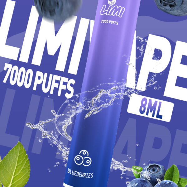LIMI 7000 PUFFS 發光拋棄式電子煙 凍感藍莓