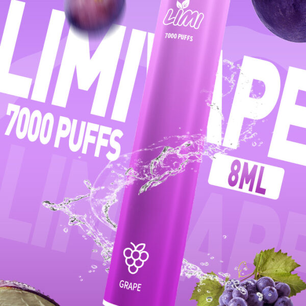 LIMI 7000 PUFFS 發光拋棄式電子煙 紫皮葡萄