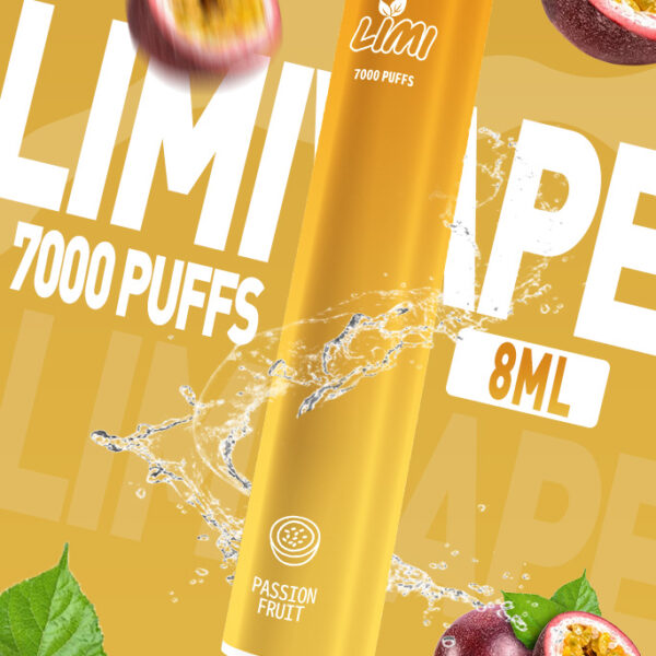 LIMI 7000 PUFFS 發光拋棄式電子煙 黃金百香
