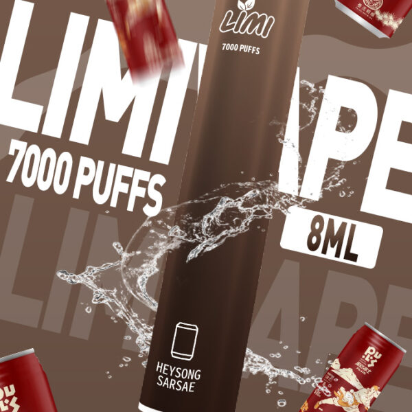 LIMI 7000 PUFFS 發光拋棄式電子煙 黑松沙士